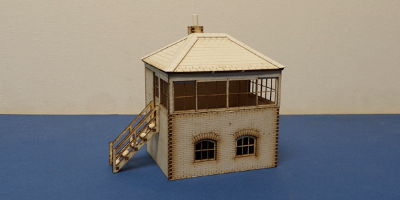 B 00-33 OO gauge Small L&CR/LMS signal box with L&R stairs options